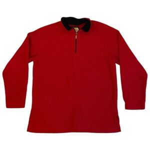 Vintage Red Quarter-Zip Fleece Sweatshirt